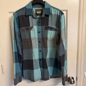 Howler Brothers Rodanthe Blanket Flannel Blue and Gray Plaid Shirt